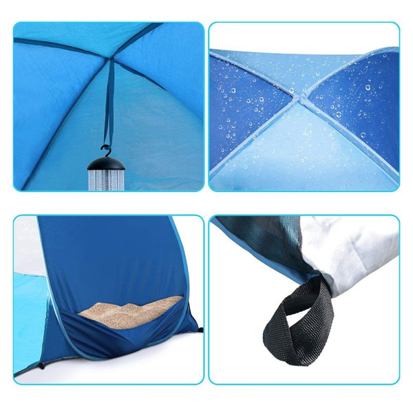 Strandcampingtelt, sammenleggbart utendørs UV-lys vanntett telt