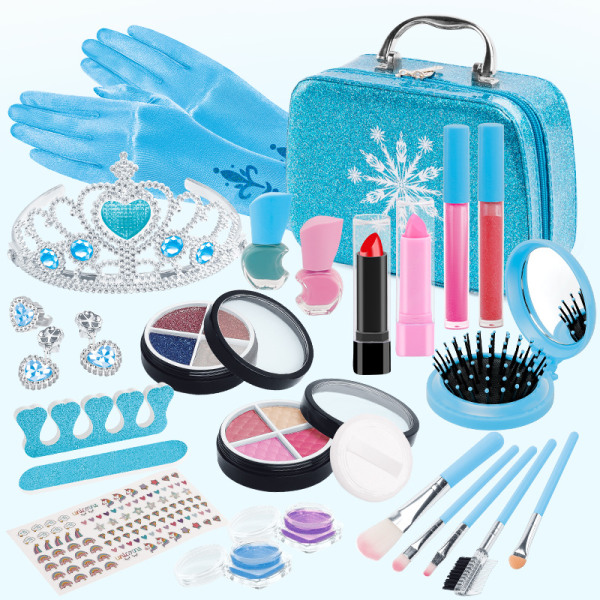 Makeuplegetøj til piger, is- og sneposer, makeup og påklædning og prinsesse-makeup-kufferter