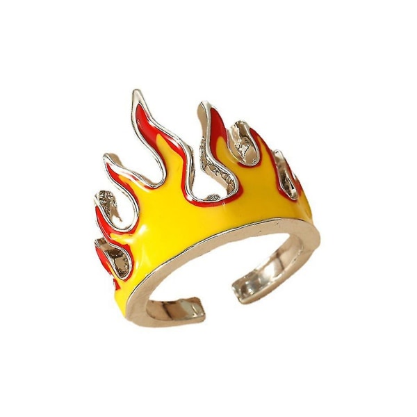 Creative Flame Ring för män personligt mode Hip Hop Style Ring Öppen Ring