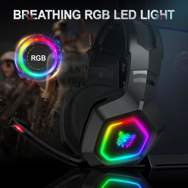 K10 Rgb Gaming Headset Trådbundna hörlurar med mikrofon brusreducerande hörlurar för dator PC Gamer