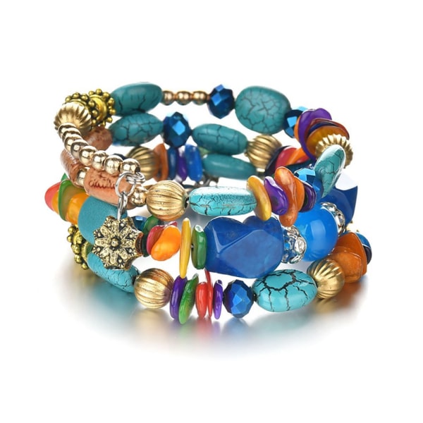 Multi oregelbundna agatpärlor berlockarmband för kvinnor i blått blue