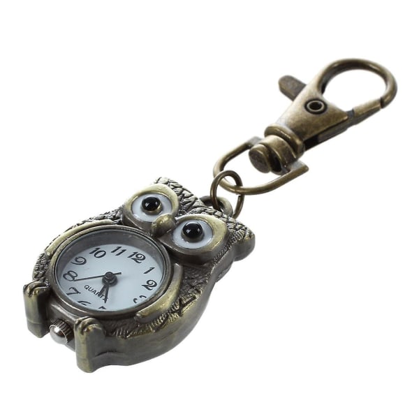 Owl nøglering ur lille lommeur ur nøglering form quartz ur vedhæng ur