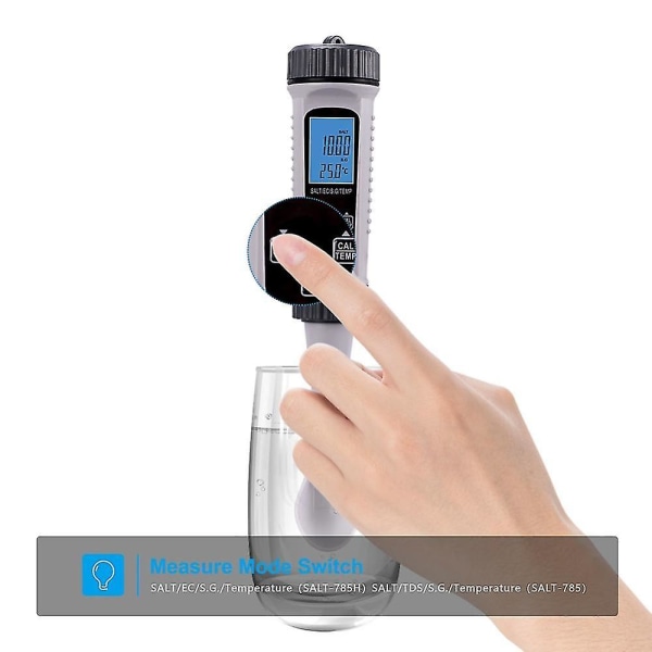 4 i 1 digital vattentestare Salt S.g. Temp Meter Hög noggrannhet Vattenkvalitetstestning Penna Mätare