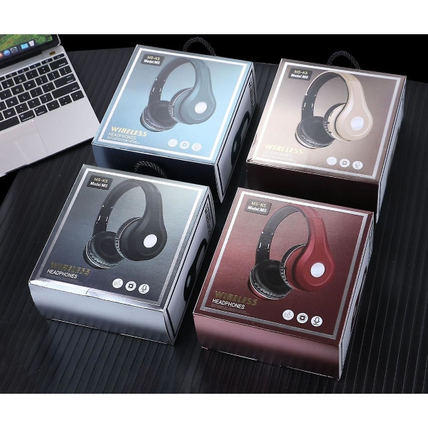 5.0 Bluetooth kuulokkeet, kokoontaitettava ja kaapeli kaksois Bluetooth