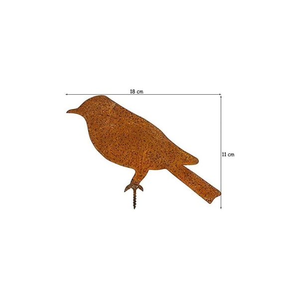 Rostiga fåglar Trädgårdsprydnader 4st Rostiga metallfåglar Silhuetter Metall Järn Birdie Skulptur Träd Plug-in Hemträdgård Utomhuskonst