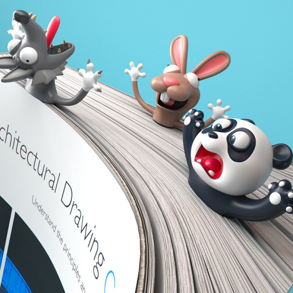 Sarjakuva 3D Stereo Animal Office Söpö hauska kissa kirjanmerkki