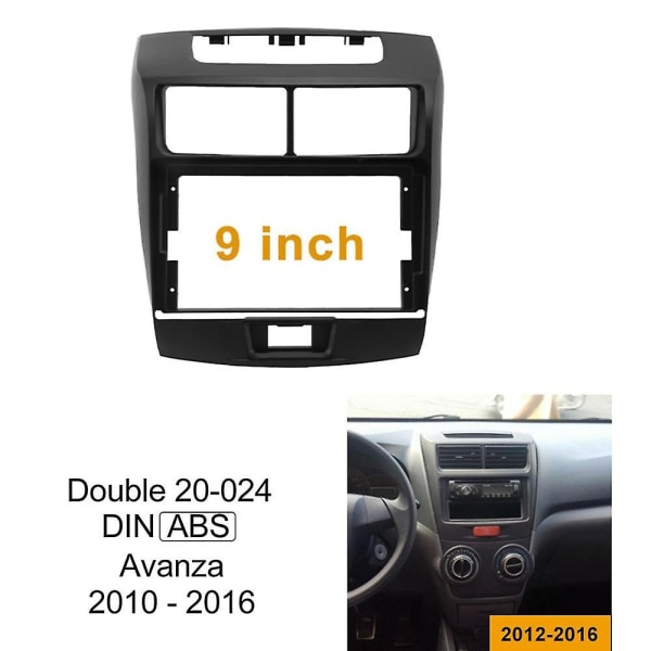 9 tums bilfascia för Avanza 2010-2016 Double Din bil DVD-ram Fascias Stereo Radio Dashboard Adap