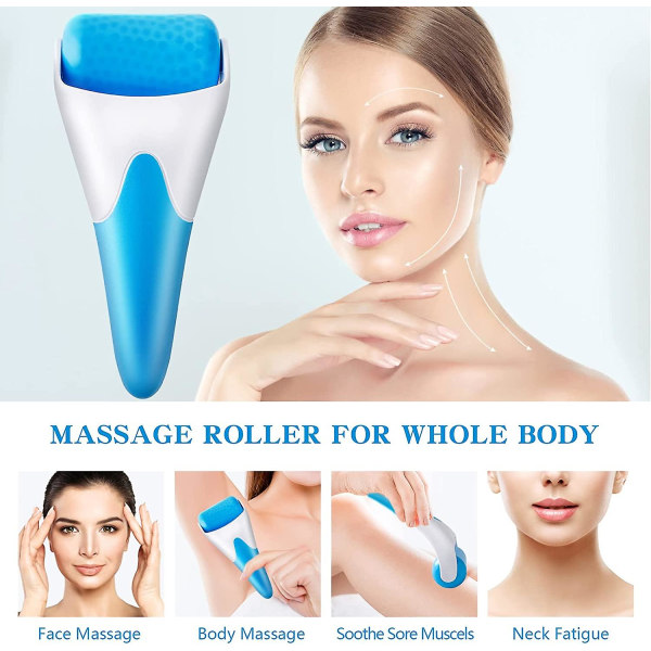 Verktyg för ansiktshudvård (blå) Ansikte Ice Head Roller Kall kompress Instrument Massage Skönhetsvård Ice Roller