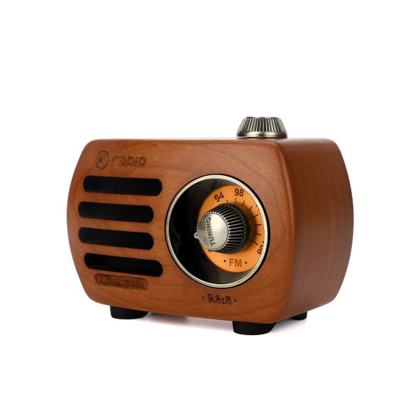 Vintage trä Bluetooth högtalare Mini Mini Radio FM Outdoor