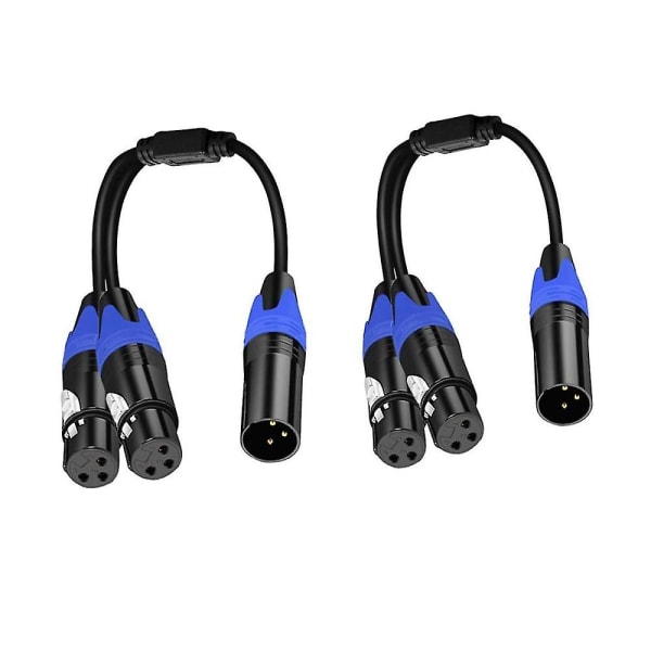 1 han til 2 hun Xlr Y splitter mikrofon kabel, 3 pin Xlr han til dobbelt Xlr hun Y-splitter Balan