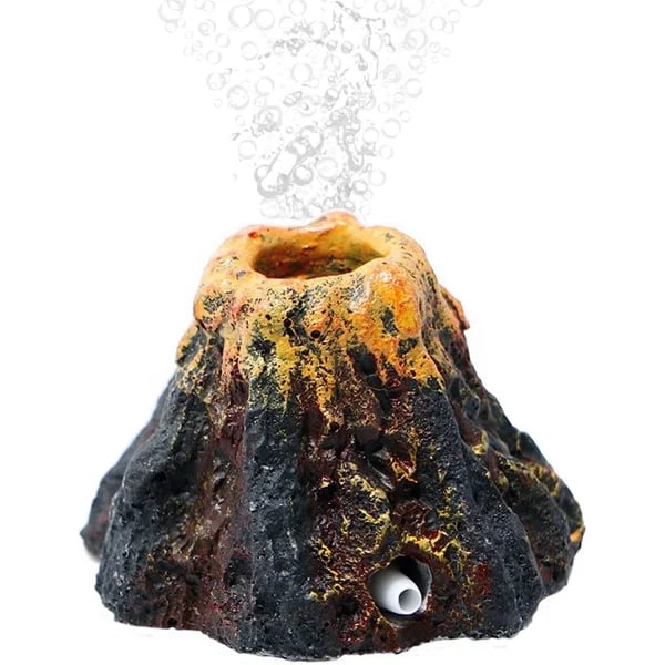 Akvaariokoriste hartsi tulivuori kuplapumppu tulivuoren muotoinen  kalasäiliön maisemointikoristelu 857d | Fyndiq