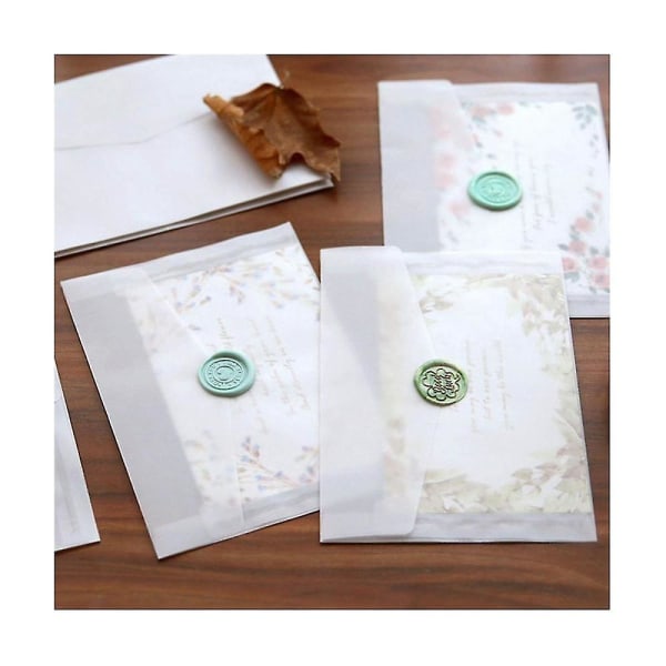 50 stk tom konvolut gennemsigtigt papir konvolutter sæt vintage bryllup invitation konvolutter til kort