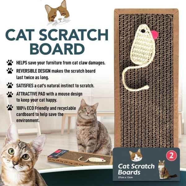 100 % återvinningsbar 2pk Cat Scratcher Pads Kitten Scratchboard Mat