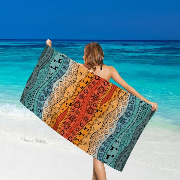 Farverig Towelie Big Lounger Strandhåndklæde Rejsebadehåndklæder til voksne 80*160 cm badehåndklæde