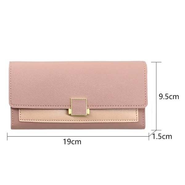 Solid Farve Enkel Lang Tri-fold Damepung Ternet Clutch Blå