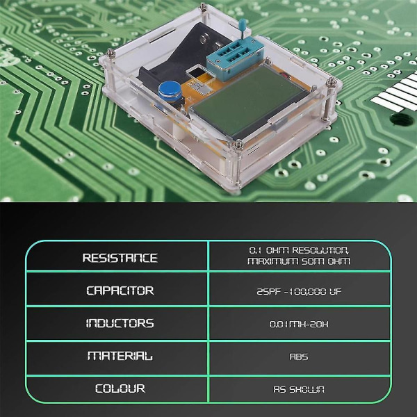 Lcr-t4 Esr Meter Transistor Tester Diode Triode Kapacitans Mos Mega328 Transistor Tester + Case (n)