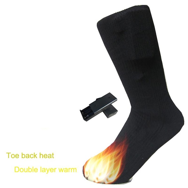 Dobbeltlags oppvarmede sokker Batteridrevet vinterfotvarmer