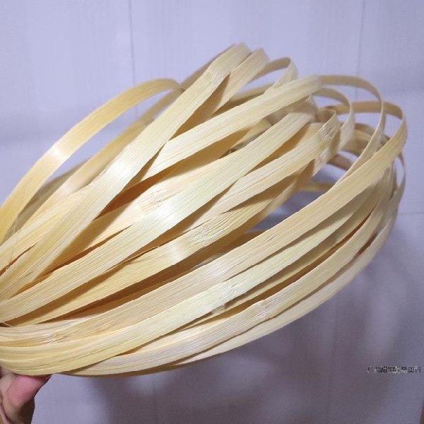 Flat polert bambusstrimler Silke Håndlaget Birdcage strikkemateriale 6mm Bredde