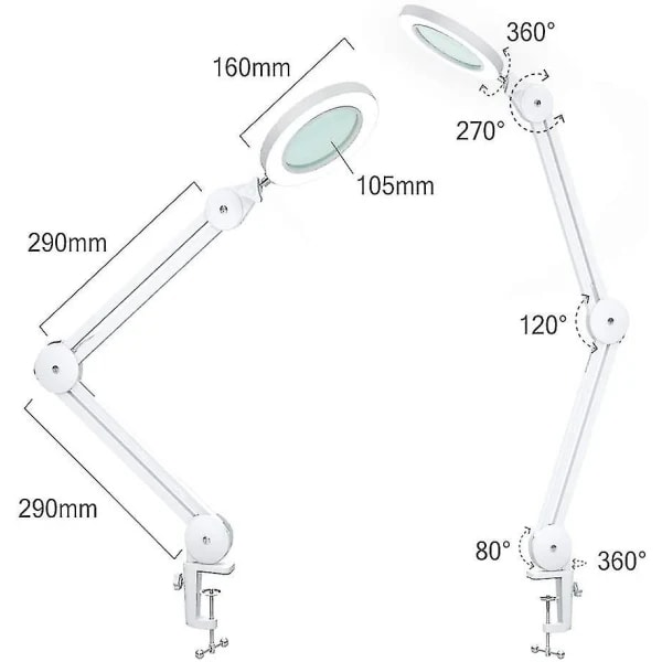 Forstørrelseslampe Magnifier - Lup med 5 dioptrier stearinlys