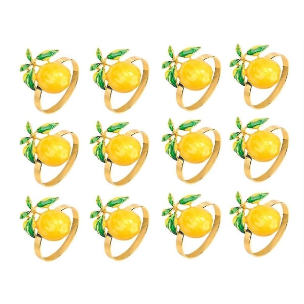 12 stykker citron servietringe sommer servietholdere tropisk frugt serviet spænde dekoration til sommer Bi