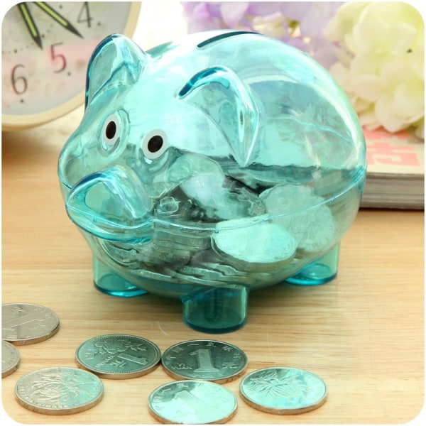 Tegneserie Søt sparegris Creative Transparent Plastic Piggy Bank orange