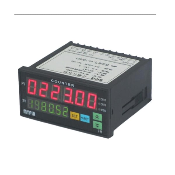 Fh8-6crrb Dual Display Digital Counter 6-siffrigt lysdiod AC/DC Längd Meter Svart