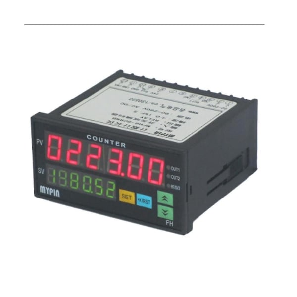 Fh8-6crrb Dual Display Digital tæller 6-cifret lysdiode AC/dc Længde Meter Sort