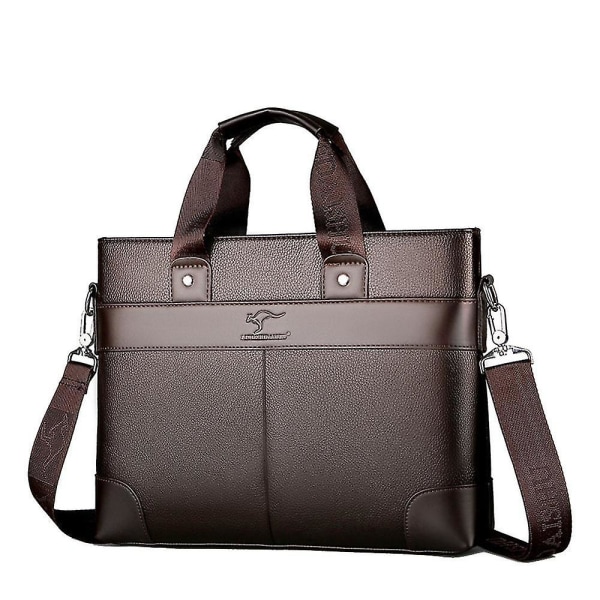 Lingzhidaishu Brand Business mænds dokumentmappe Højkvalitets læder til mænds bærbare taske Messenger Bag Me