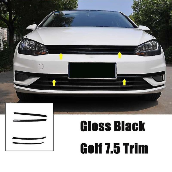 4 stk Bil Front Center Nedre gitter Trim Strip til Golf 7.5 Mk7.5 Modificeret dekorativt tilbehør