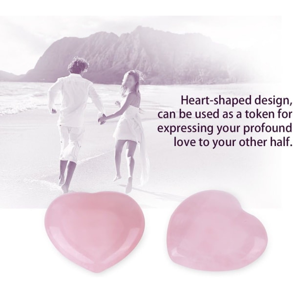hjerteformade kristallsten 4 stk Healing Crystal Rose Quartz Utskåret Hjerteformet Balanserende Edelstein Dekor