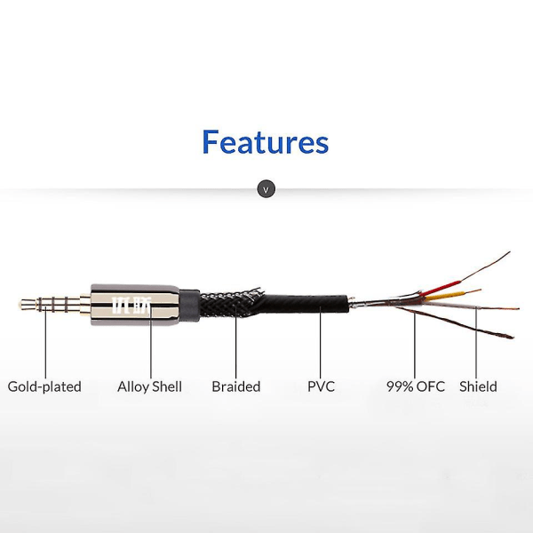 Unnlink 3/4 Pole Trrs 3,5 mm Jack Extension Aux Audio Kabel Kabel