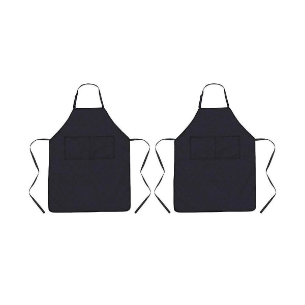 2st Köksförkläde Vattentätt oljetätt matlagningsförkläde med justerbar nackrem 2 fickor
