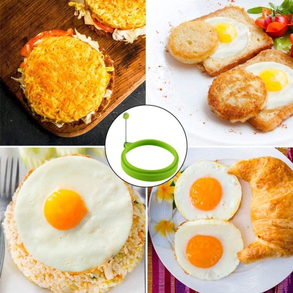 6-pak ægring, stegt ægform til stegepande Æggeringe Silikone pandekagepande rund omeletform til madlavning af æg orange
