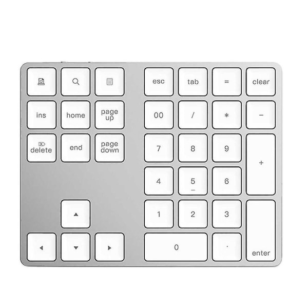 Digitalt tastatur kompatibelt Windows Ios Mac Os Android Pc (hvid)