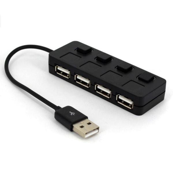 4-ports USB 2.0 adapter høyhastighets multi hub strømforsyning white