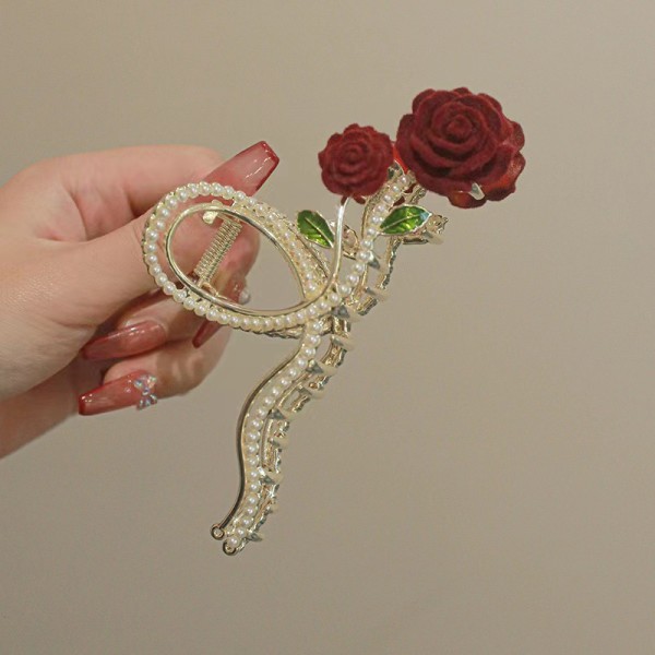 Gentle Rose Clip Metal Style Sexy Clip Rose Clip Girls Hair Accessories