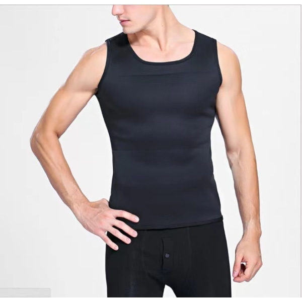 Body Shaping Vest for menn Tunika girdle Fitness ermeløst korsett L