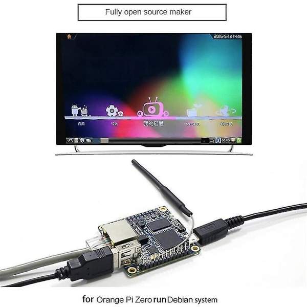 För Orange Pi Zero Allwinner H3 Arm -a7 -kärna 512mb minnesutvecklingskort med aluminiumlegering Ca