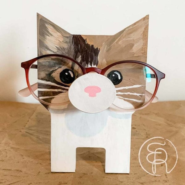 Trä 3D söta djurhuvud glasögon hållare glasögon ram