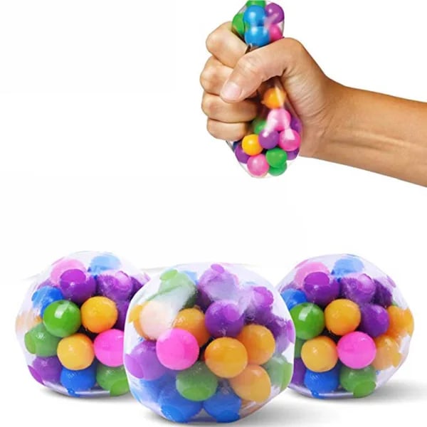 3-delad stress relief Färgglada vattenpärlor som klämmer ihop leksaken