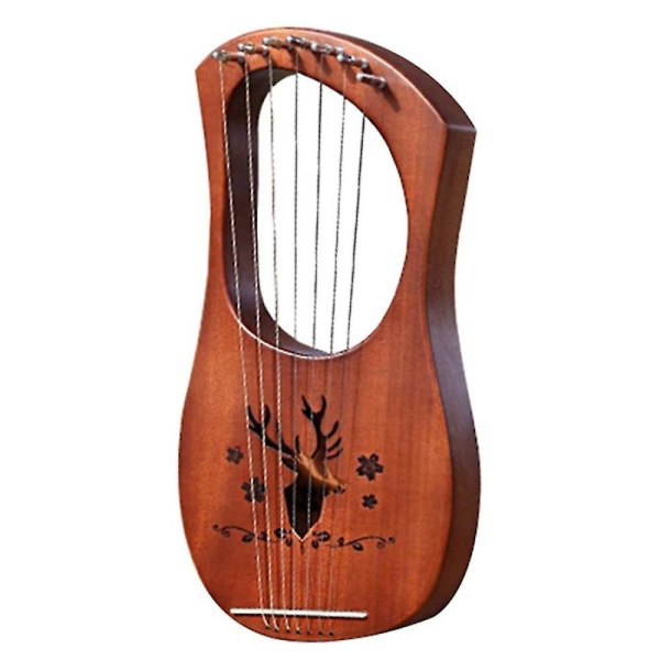 7-strenget Lyre Harpe Mahogni Solid Træ Metal Strenge Instrumenter