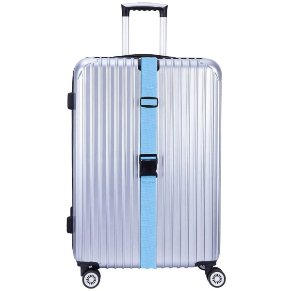 4PCS kofferttralle med fast elastisk bagasjerem blue