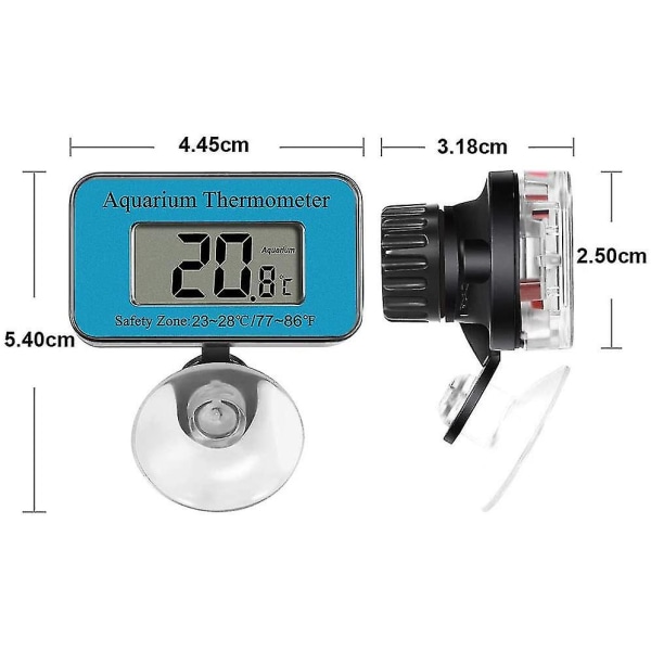 Elektronisk LCD digitalt display akvarium vandtæt termometer