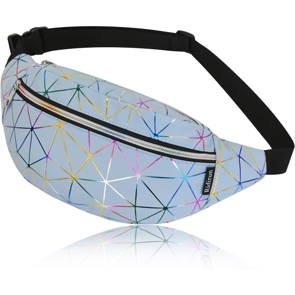 Waterproof PU leather fanny pack blue