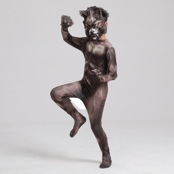 Werewolf tights 3D tredimensionel maske sceneoptræden kostume dyrekostume Halloween kostume børns hankøn