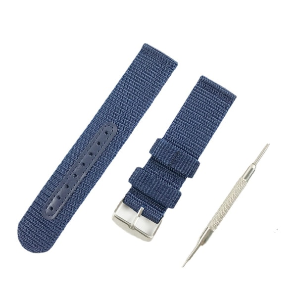 Blå nylon lærredsrem, to dele vandtæt Justerbar størrelse Blå 22 mm blue