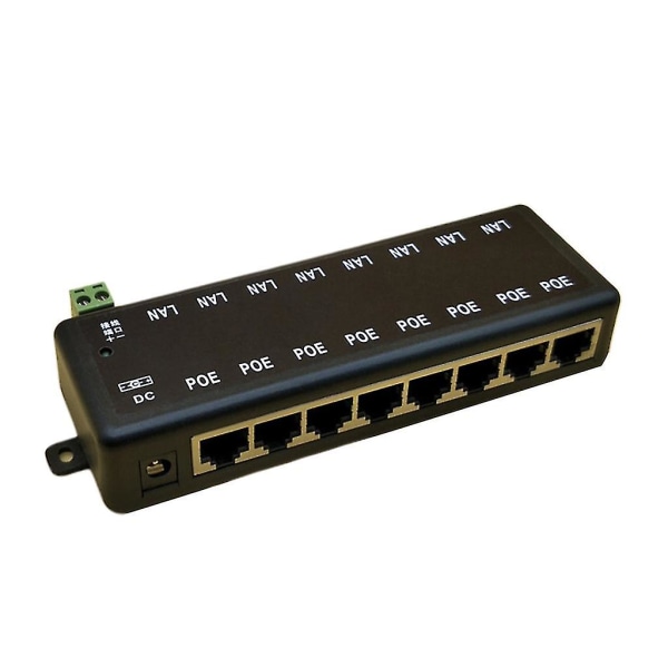 Poe Splitter Dc12-48v 8 LAN-portar för CCTV-nätverk Poe Camera Power Over Eth
