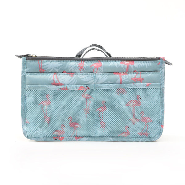 Bag-in-bag handväska väska ärm blommig innerväska med stor kapacitet blå och röd one-size-fits-all