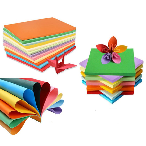 120 STK farvet papir håndlavet papir gør-det-selv børn papirskæring