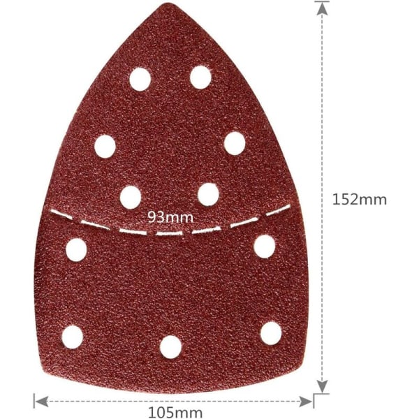 Slibetrekanter, slibepapir til Bosch PSM 100A, PSM 160, PSM 200 AES, PSM 18, PDA 180, PSM 160 A/PSM 80/PRIO, 105 mm x 152 mm, parti 60